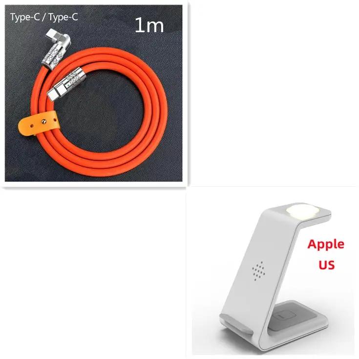 FLIPSTYLEZLLC orange 1m USB-C charging cable and white Apple US wireless charging stand on Tampa Home & Garden Store
