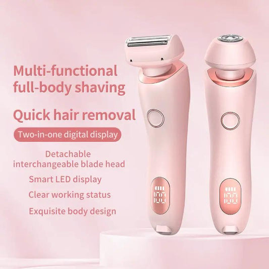 Two pink 2-in-1 hair shaving epilators for women with detachable blade heads and LED display on Tampa Home & Garden Store