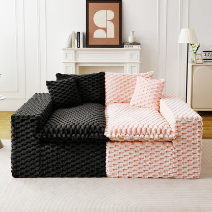 Modular Four Seater Sofa In Pink And Black