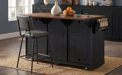 Kk 72 Inch Farmhouse Kitchen Island and a Storage