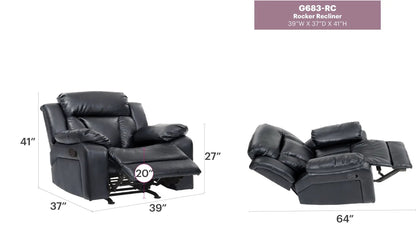 Comfortable Rocking Motion Recliner black leather rocker chairs by Unique Piece Furniture on Tampa Home & Garden Store