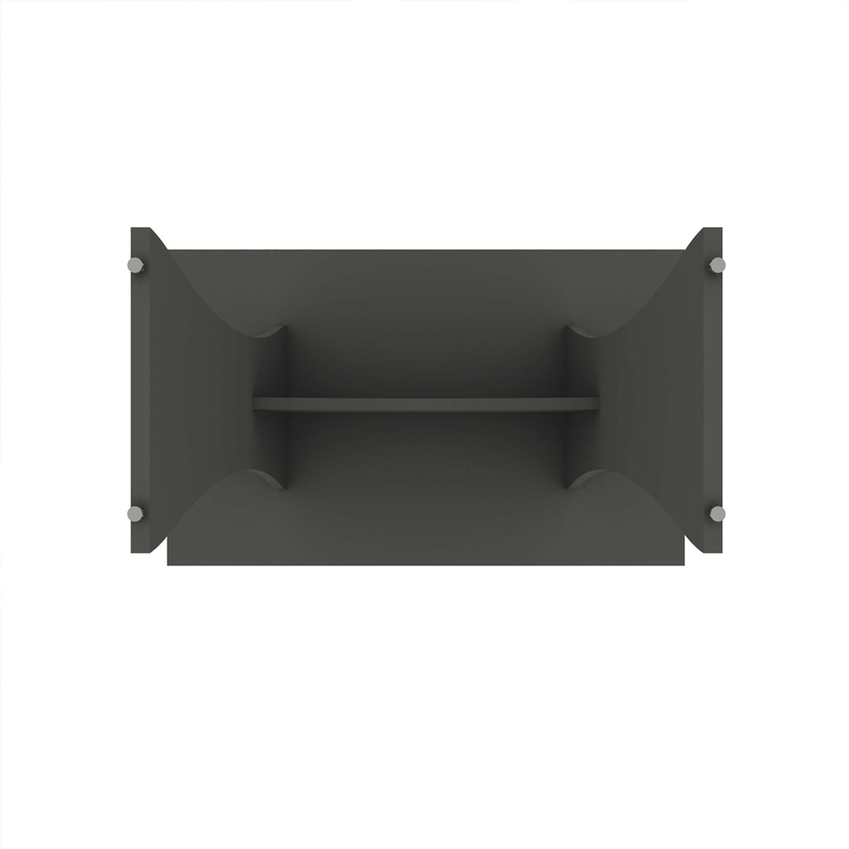 Modern dining table in dark gray with adjustable metal feet, underside view on Tampa Home & Garden Store