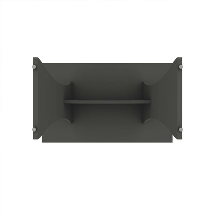 Modern dining table in dark gray with adjustable metal feet, underside view on Tampa Home & Garden Store