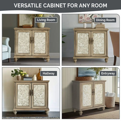 Driscoll 2 Door Cabinet With Floral Design