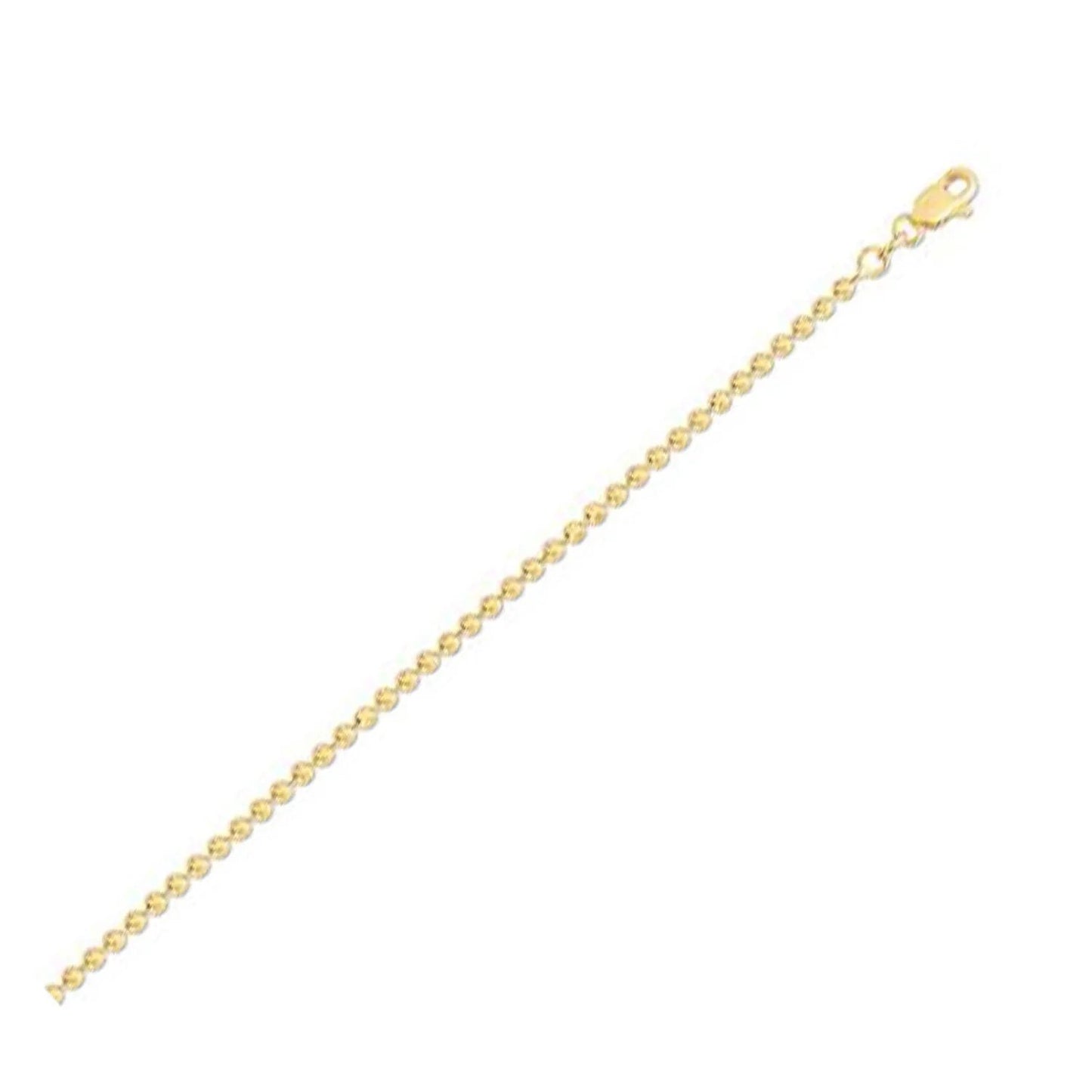 Moon Cut Bead Chain necklace in 14k yellow gold, 2.50 mm, by Bids.com on Tampa Home & Garden Store