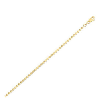Moon Cut Bead Chain necklace in 14k yellow gold, 2.50 mm, by Bids.com on Tampa Home & Garden Store