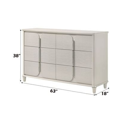 Laveda dresser white by HouseOfZazla, 63in W x 38in H x 18in D, textured front panels on Tampa Home & Garden Store
