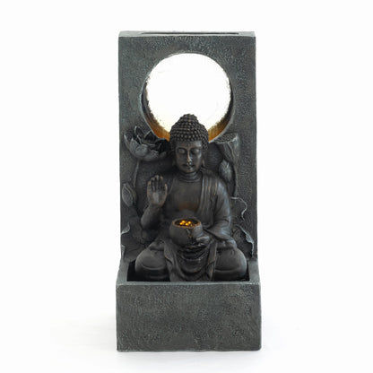 a Serene Outdoor Buddha Resin Waterfall Fountain