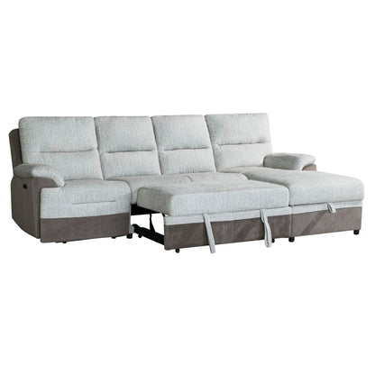 Kia Sectional with Power and USB in Beige Brown