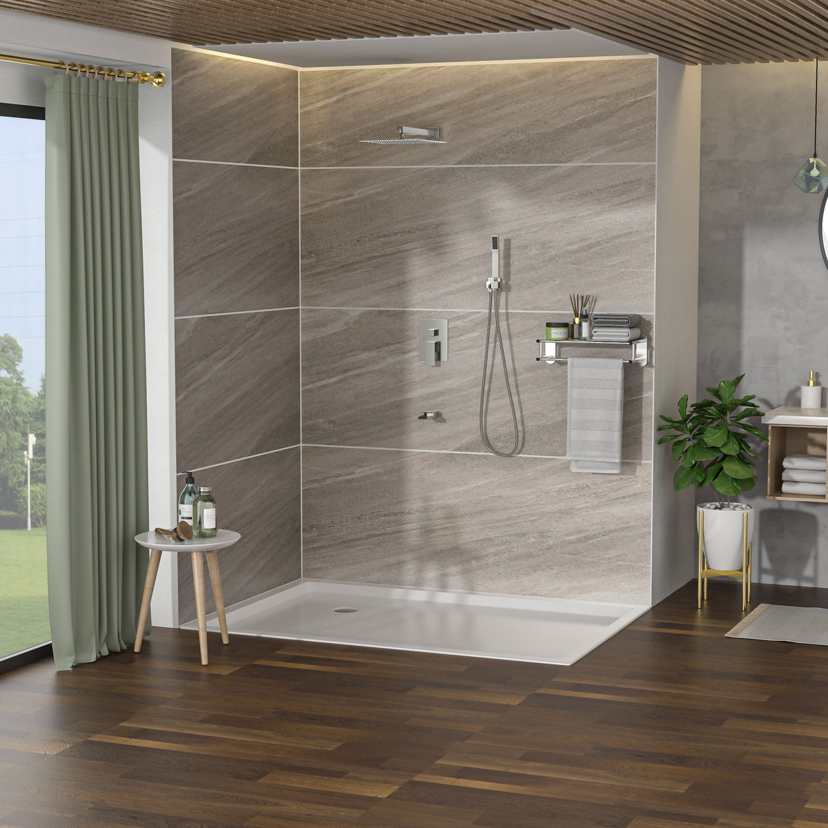 10-Inch wall mounted square shower system with rough-in valve chrome finish HouseOfZazla on Tampa Home & Garden Store