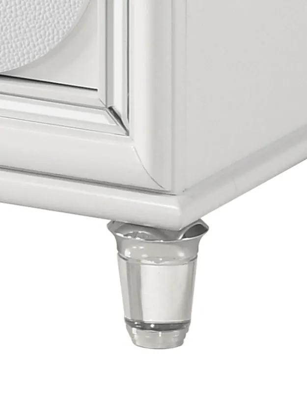 Tarian Pearl White Nightstand with Drawers