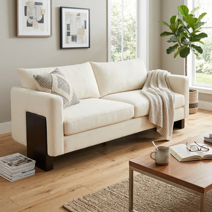 Modern 3 Seater Sofa and Chenille Upholstery