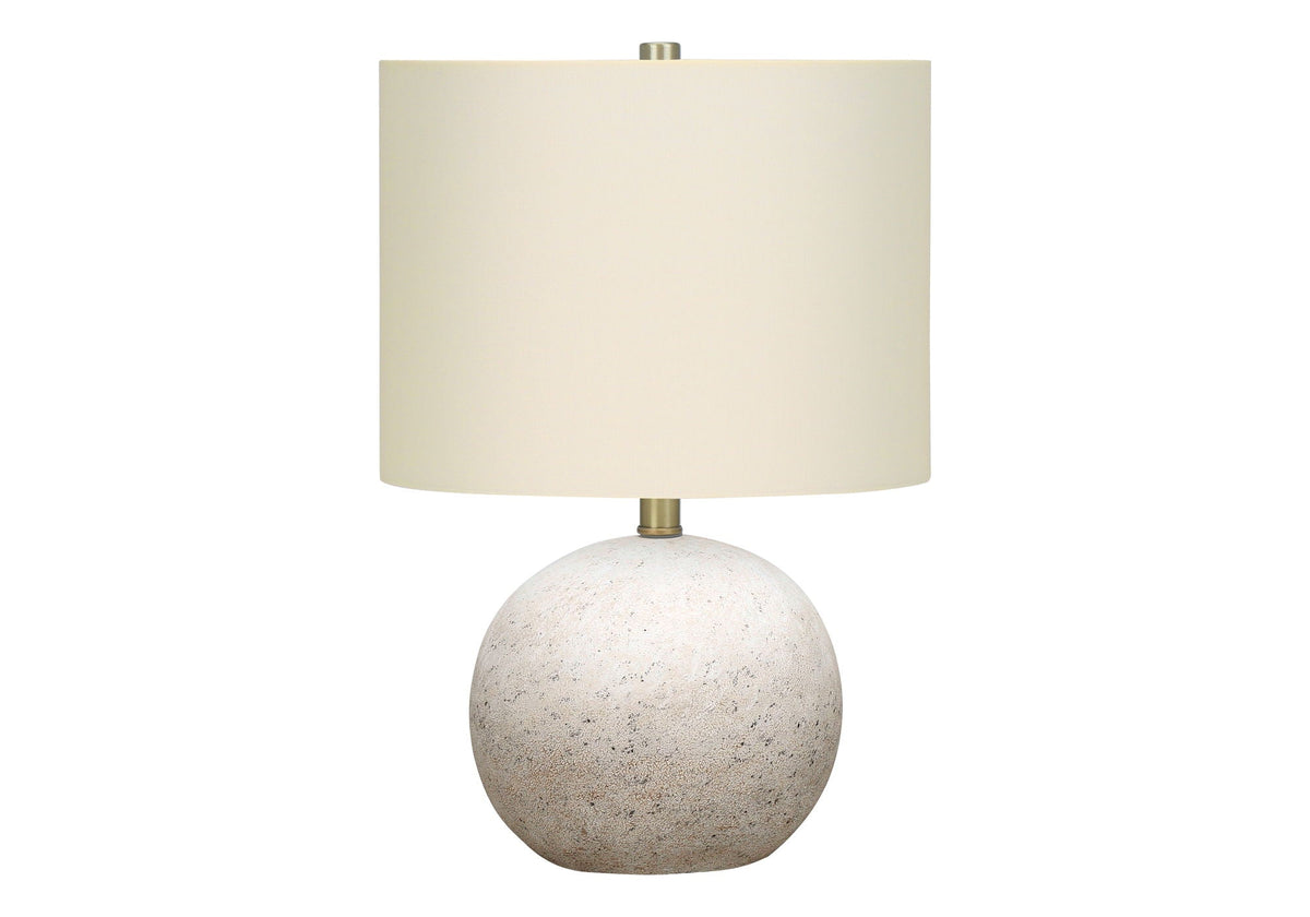 Table Lamp Lighting by HouseOfZazla with cream shade and speckled stone base on Tampa Home & Garden Store