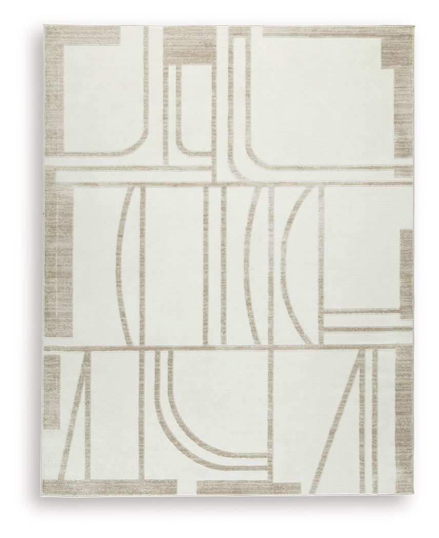 Farongrove Ivory Beige Geometric Area Rug