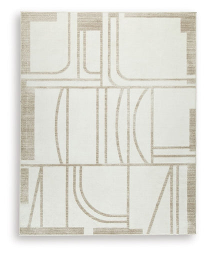Farongrove Ivory Beige Geometric Area Rug