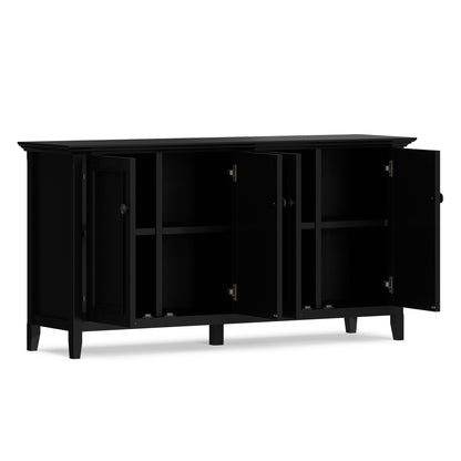 Amherst 4-Door Storage Cabinet black finish, modern accent cabinet with framed panel doors on Tampa Home & Garden Store