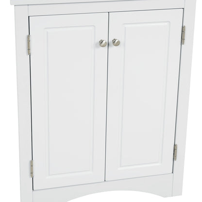 Triangle bathroom storage cabinet with adjustable shelves by HouseOfZazla white linen cabinet on Tampa Home & Garden Store