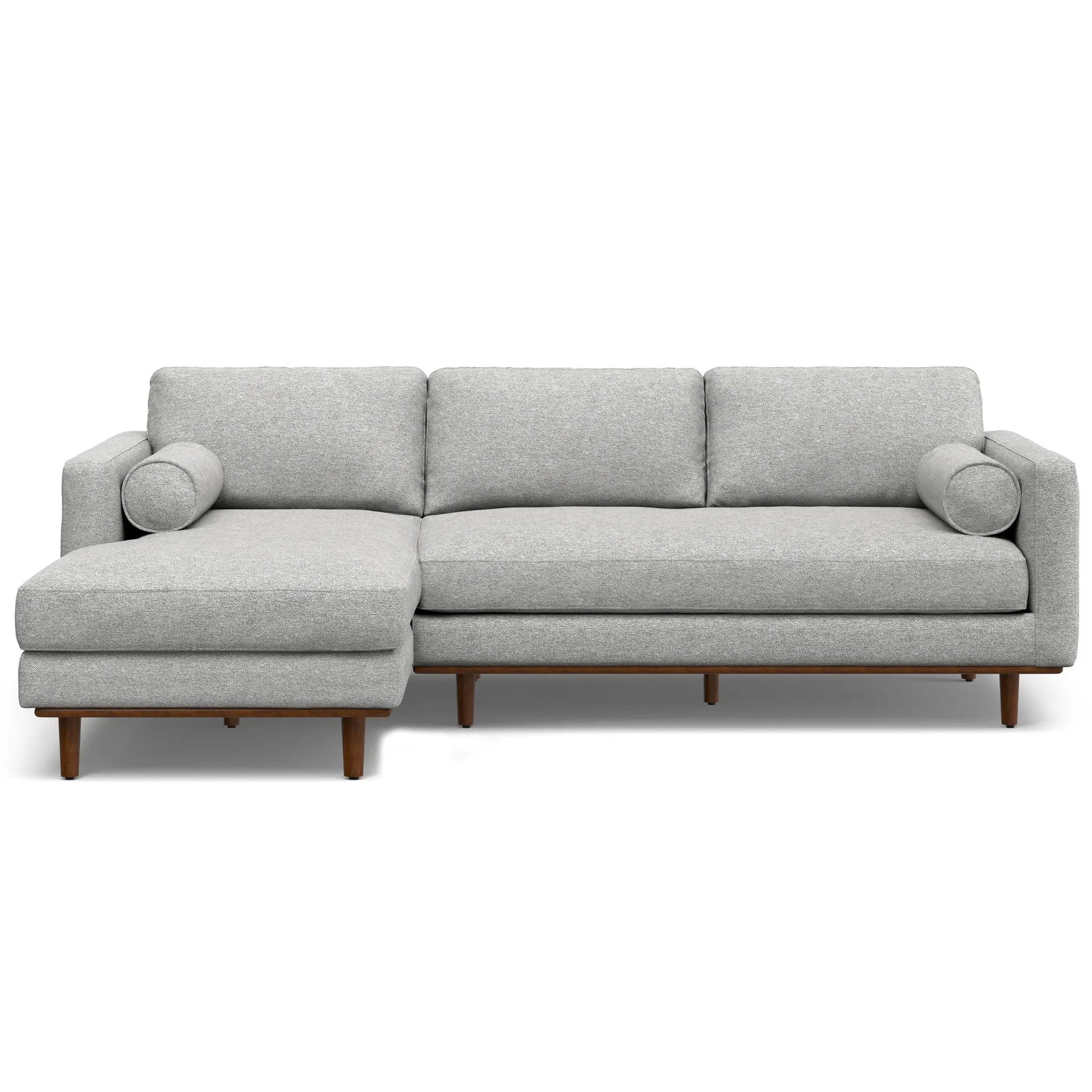 Morrison Sectional Sofa gray fabric with wood legs chaise Unique Piece Furniture on Tampa Home & Garden Store