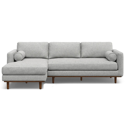 Morrison Sectional Sofa gray fabric with wood legs chaise Unique Piece Furniture on Tampa Home & Garden Store