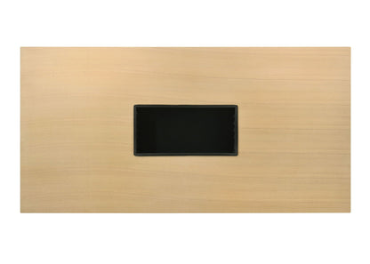 Blayde Natural Wood Dining Table with black center inset on Tampa Home & Garden Store