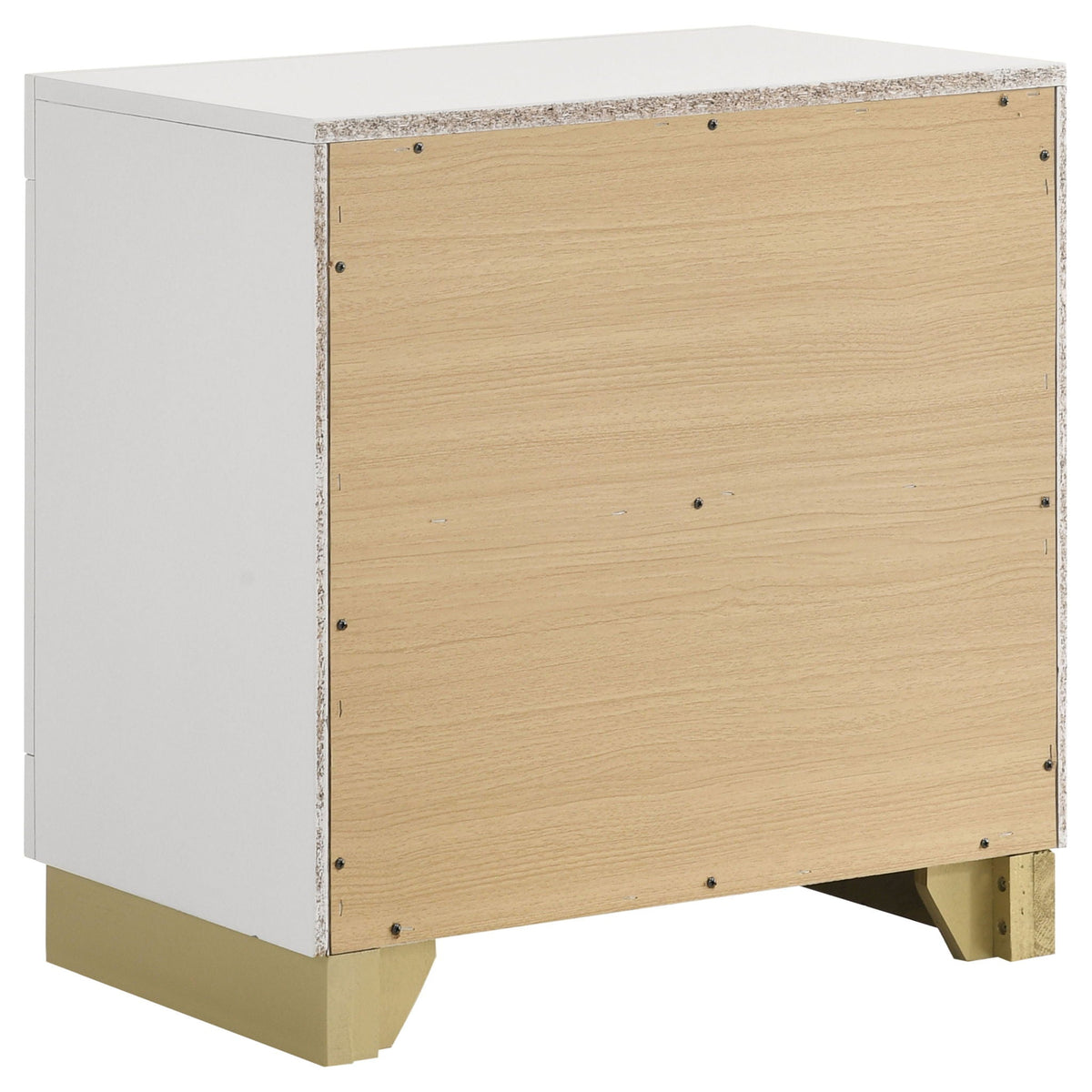 Sophia 4 Piece Bedroom Set white bed frame with wood panel and gold legs HouseOfZazla on Tampa Home & Garden Store
