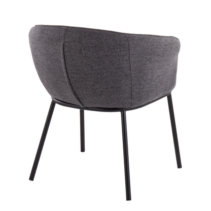 Contemporary side chair with padded charcoal seat and black metal frame, kids' chair on Tampa Home & Garden Store