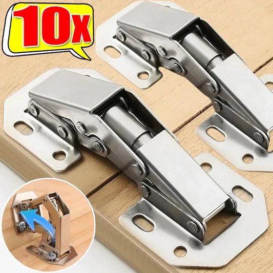 Soft Close Cabinet Hinges 90° Hydraulic Frameless Door Hinges Nickel Plated (10 Pack) - Tampa Home & Garden Store