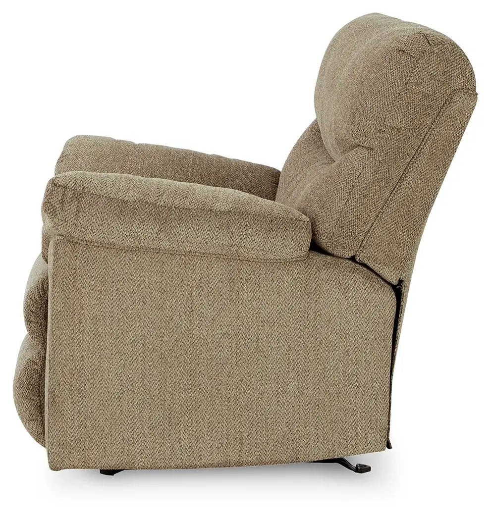 Alphons Rocker Recliner by Unique Piece Furniture in beige textured fabric on Tampa Home & Garden Store