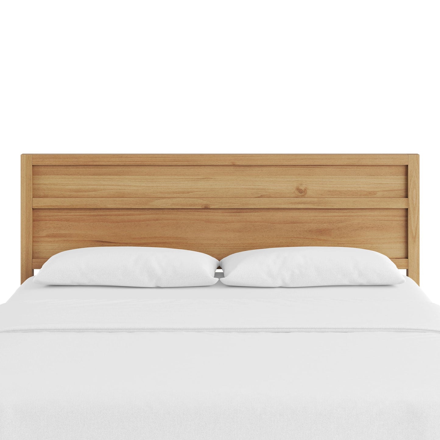 Maddox Panel Headboard by HouseOfZazla in natural oak with horizontal slats on Tampa Home & Garden Store