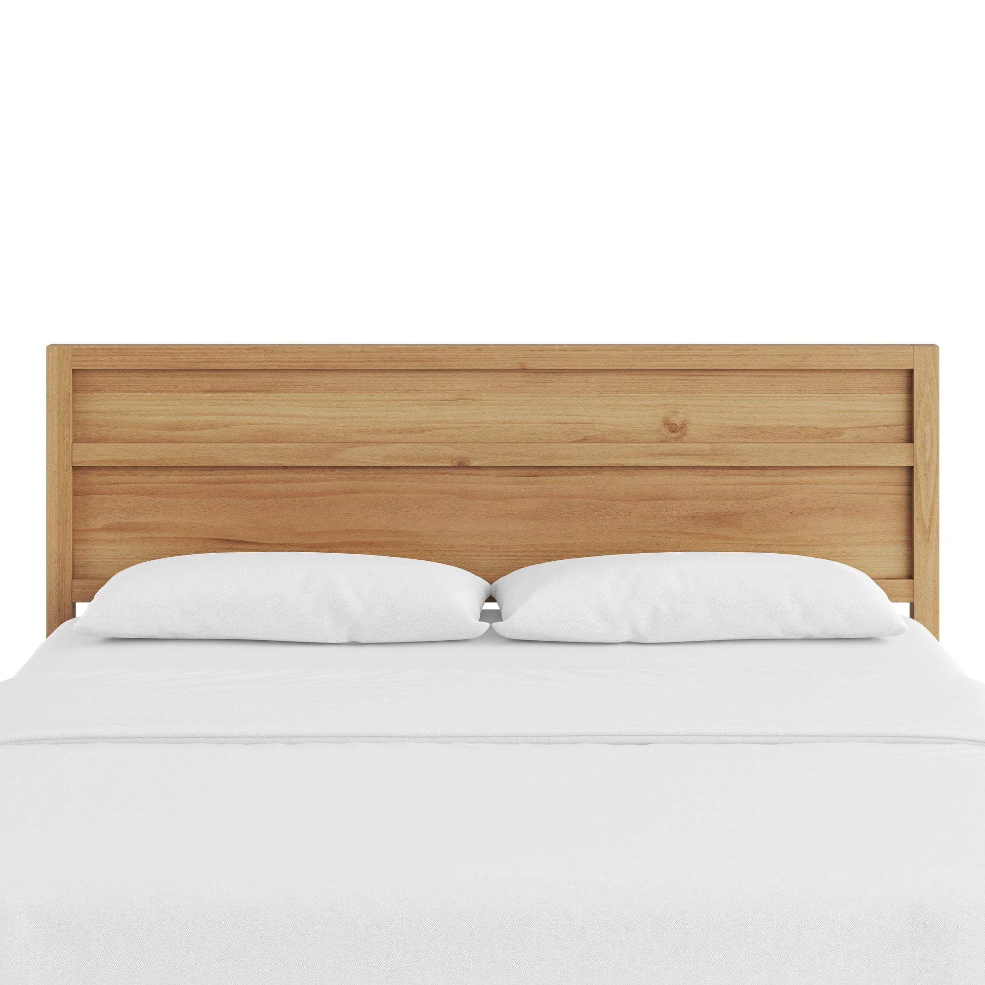 Maddox Panel Headboard by HouseOfZazla in natural oak with horizontal slats on Tampa Home & Garden Store