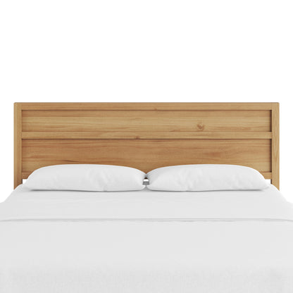 Maddox Panel Headboard by HouseOfZazla in natural oak with horizontal slats on Tampa Home & Garden Store