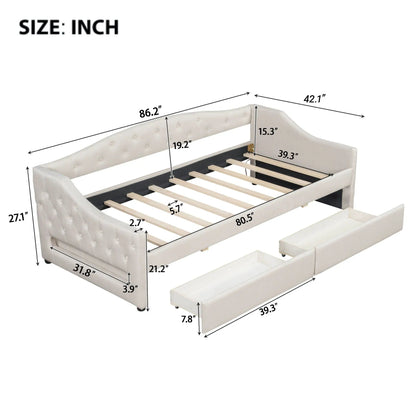 Daybed With LED Lighting and Upholstered Frame