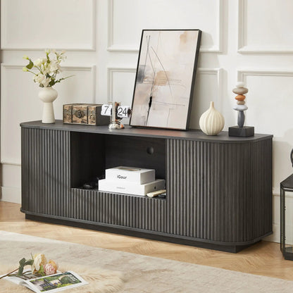 Modern Wavy TV Stand Sideboard with Cabinet