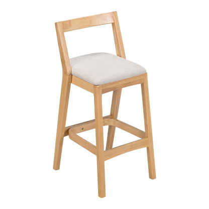 Jasper indoor bar stool set of 2 with rubberwood frame in light brown and beige upholstered seats HouseOfZazla on Tampa Home & Garden Store