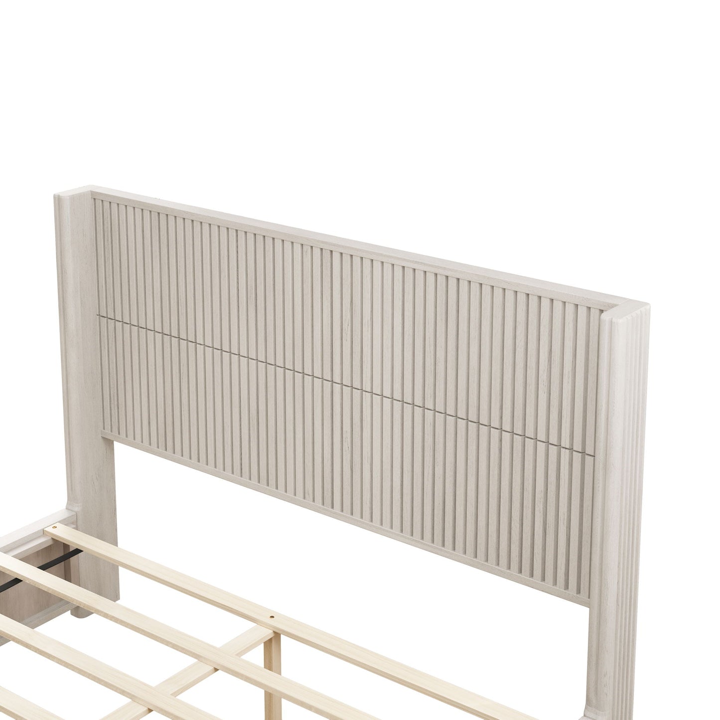Modern Platform Bed Frame with Tall Headboard