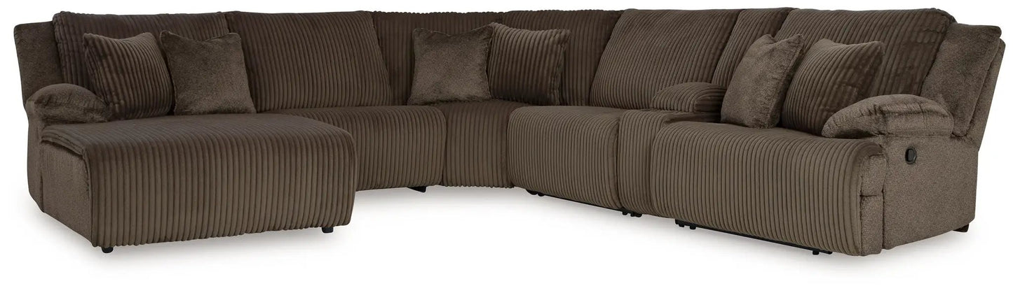 Top Tier Corduroy Reclining Sectional with Chaise