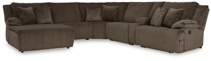 Top Tier Corduroy Reclining Sectional with Chaise