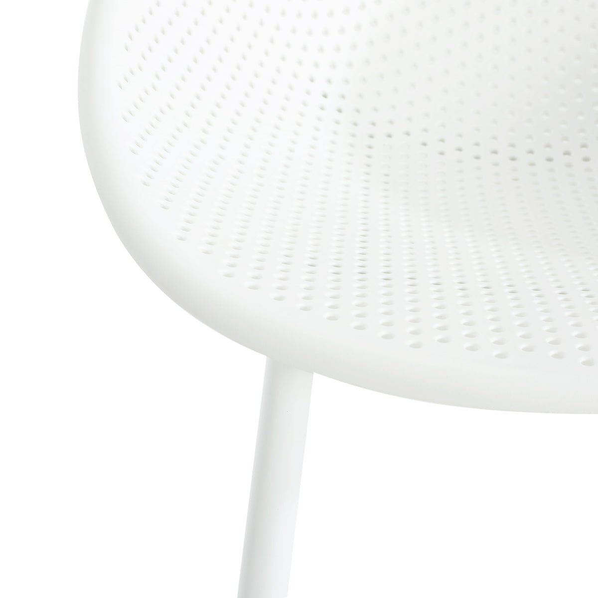 Modern Gable outdoor barstool set of 2 in white by HouseOfZazla with perforated seat for patio on Tampa Home & Garden Store