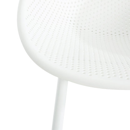 Modern Gable outdoor barstool set of 2 in white by HouseOfZazla with perforated seat for patio on Tampa Home & Garden Store