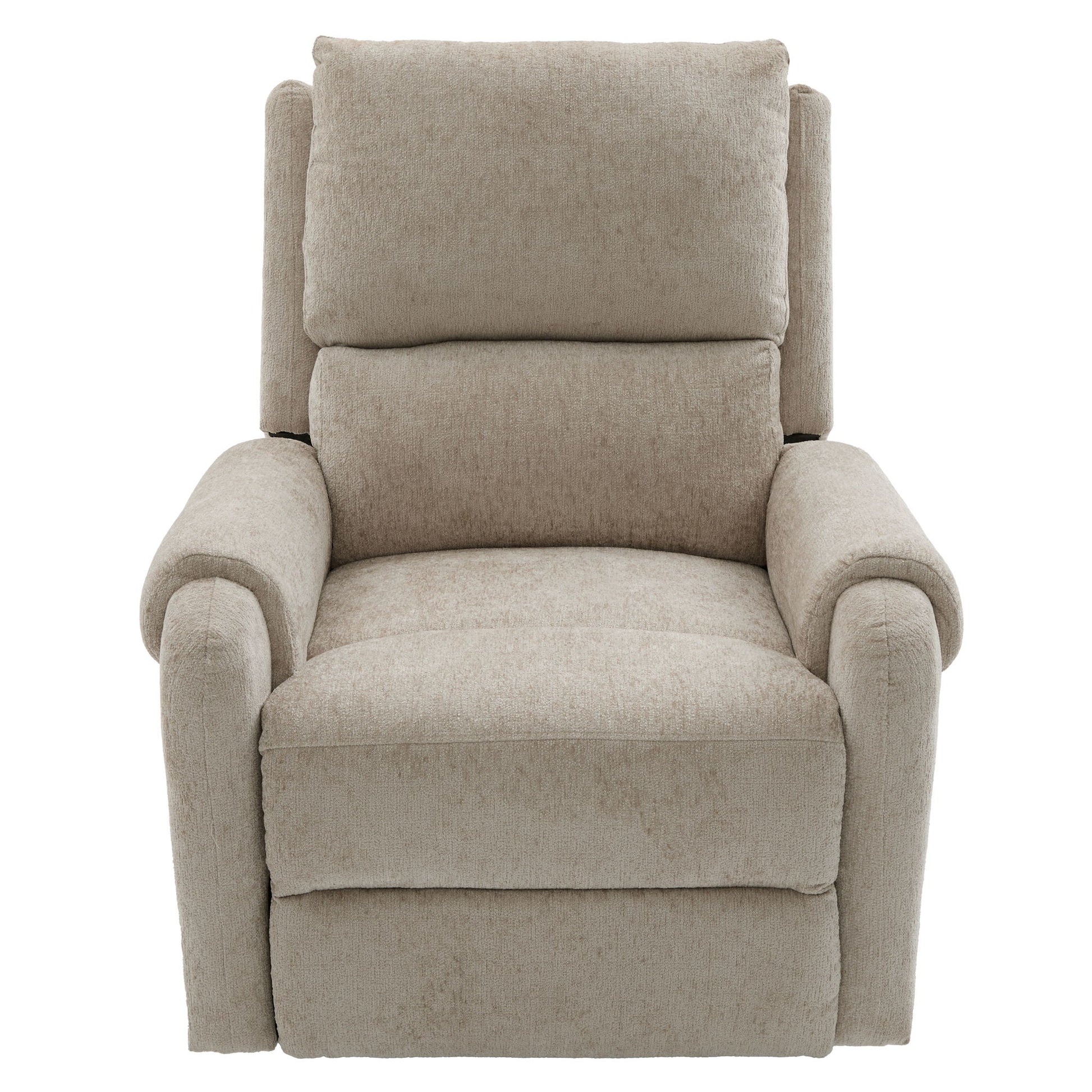 Manual recliner massage chair beige upholstery by HouseOfZazla with plush cushions on Tampa Home & Garden Store