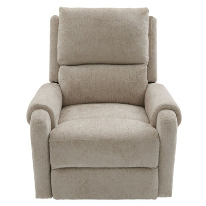 Manual recliner massage chair beige upholstery by HouseOfZazla with plush cushions on Tampa Home & Garden Store