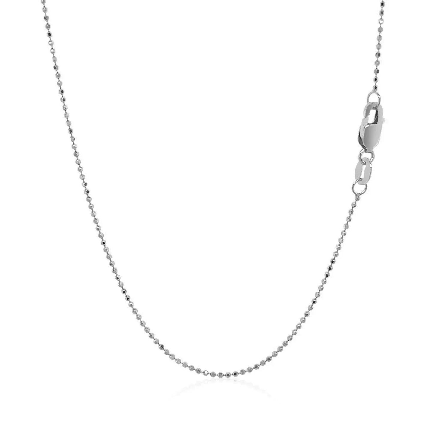 Necklace 14k white gold diamond-cut bead chain 1.0mm by Bids.com on Tampa Home & Garden Store
