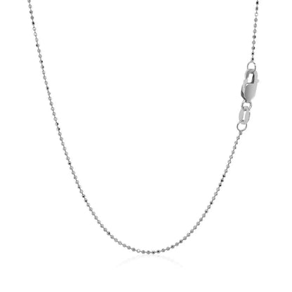 Necklace 14k white gold diamond-cut bead chain 1.0mm by Bids.com on Tampa Home & Garden Store