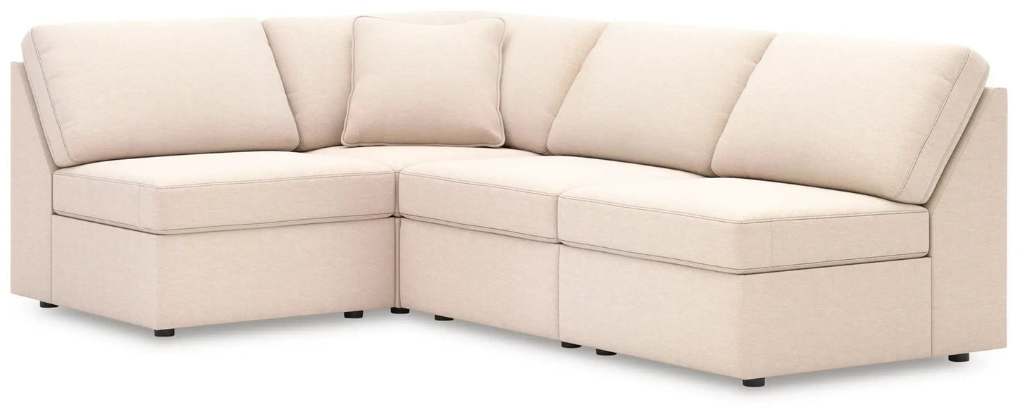 Modmax Sectional Oyster beige fabric L-shaped stationary sofa by Unique Piece Furniture on Tampa Home & Garden Store