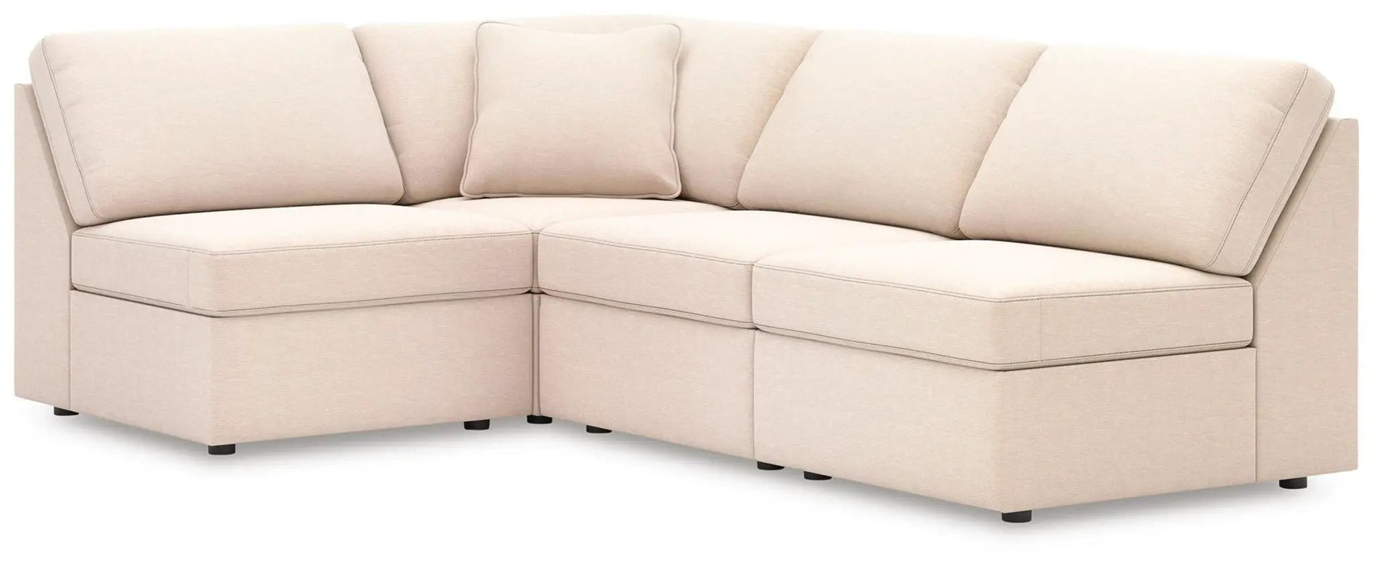 Modmax Sectional Oyster beige fabric L-shaped stationary sofa by Unique Piece Furniture on Tampa Home & Garden Store