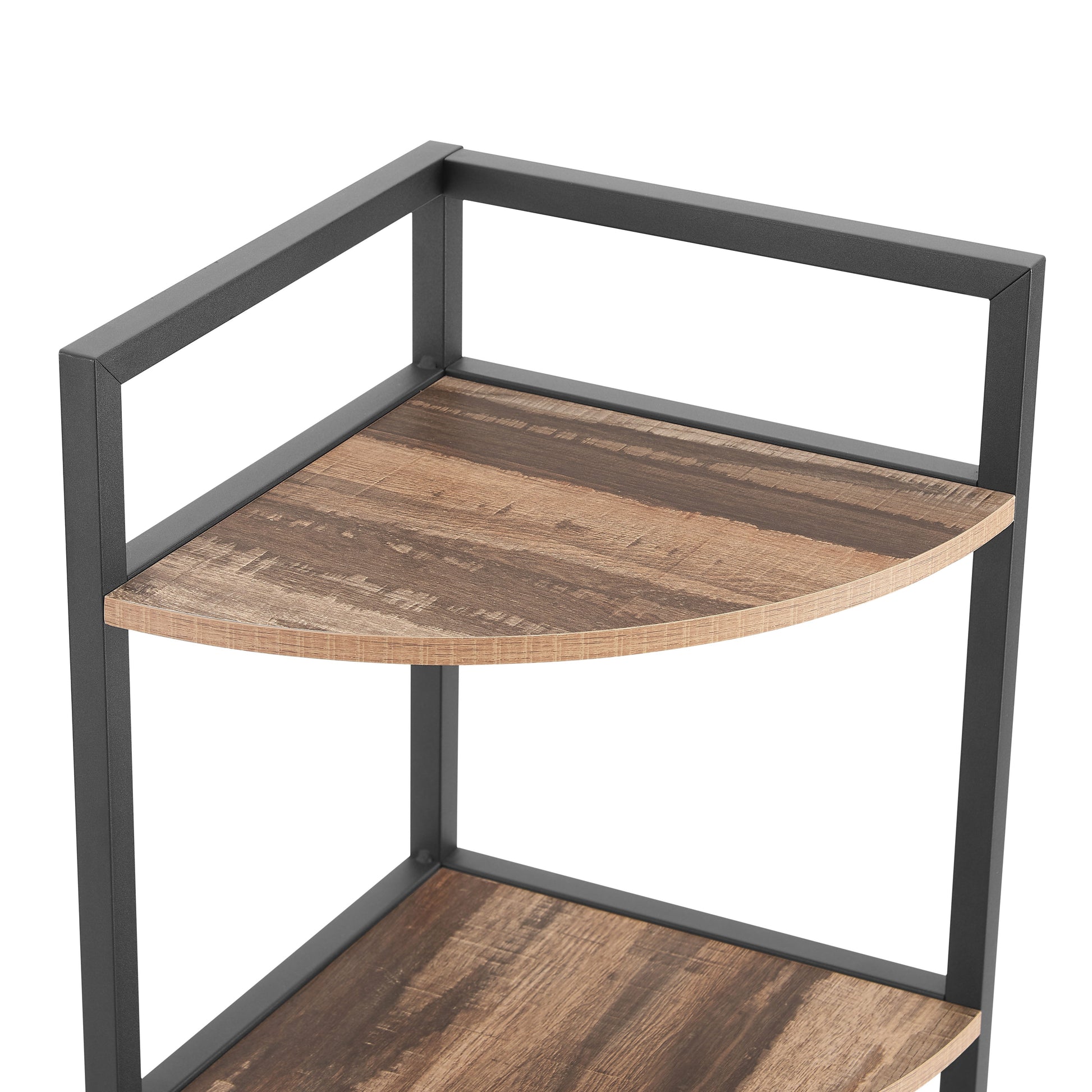 6-story corner open bookshelf modern bookshelf wooden frame independent bookshelf unit, country brown - Tampa Home & Garden Store