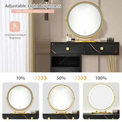Tocador moderno con gabinete de almacenamiento - Negro