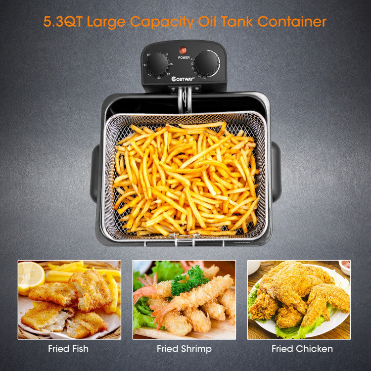 Freidora de 5.3QT con tres cestas
