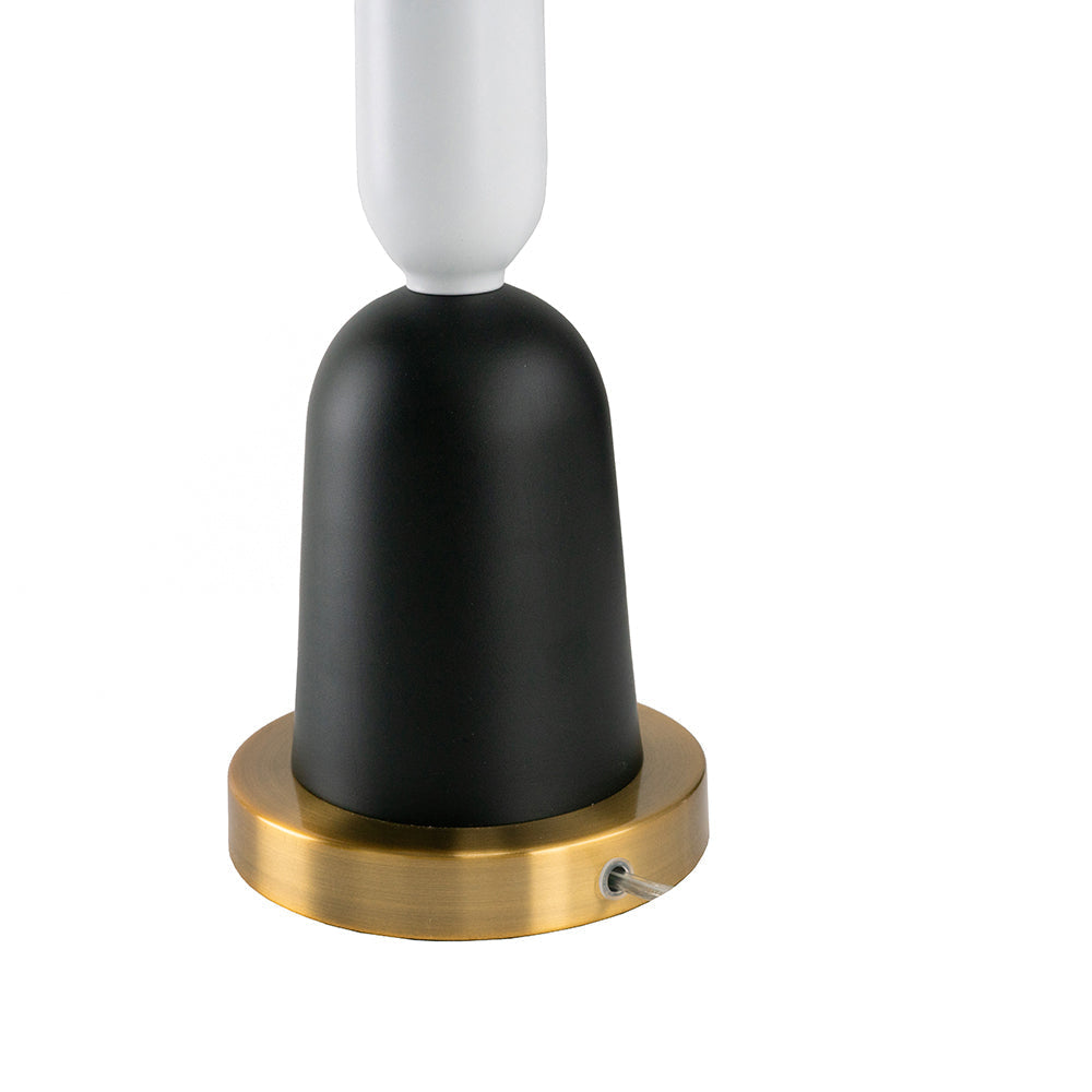 Teardrop Silhouette Table Lamp by HouseOfZazla, black matte body with white neck and brass base on Tampa Home & Garden Store