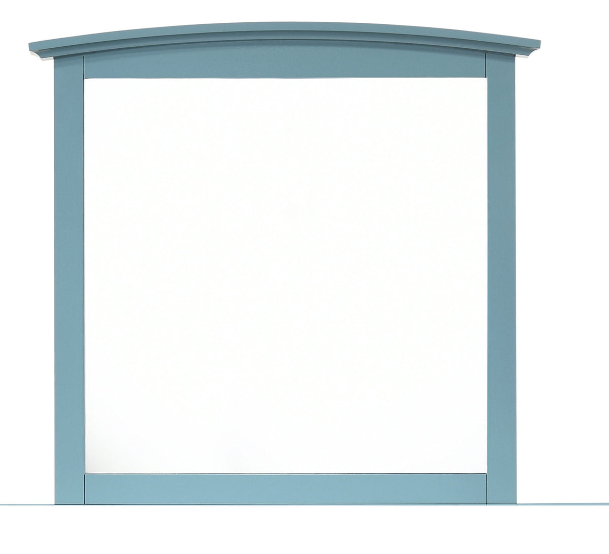 Wall mirror with blue wood veneer frame and curved crown molding HouseOfZazla on Tampa Home & Garden Store
